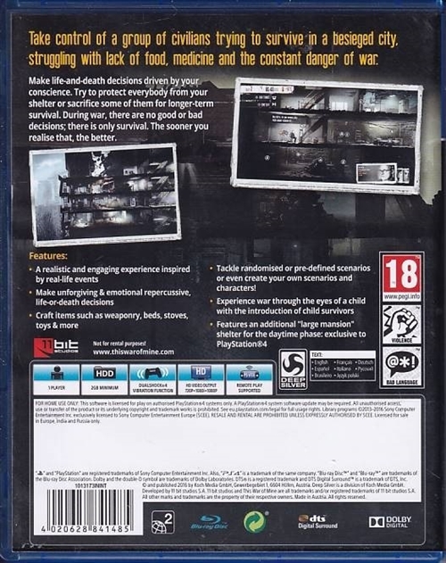 This War of Mine - PS4 (B Grade) (Genbrug)